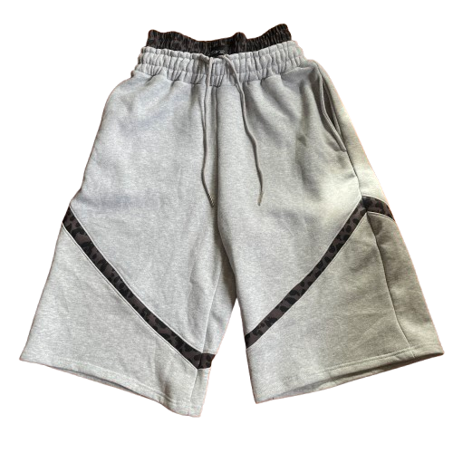 Grey 'Cleavé' Leopard Long Shorts