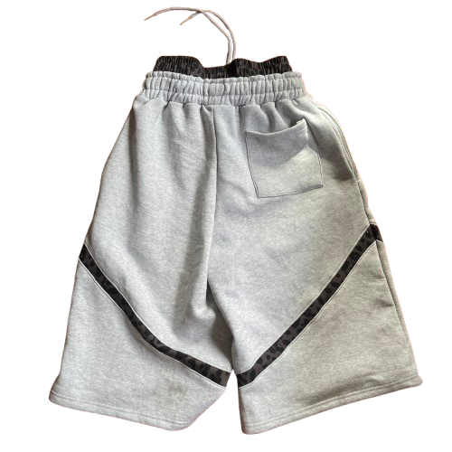 Grey 'Cleavé' Leopard Long Shorts